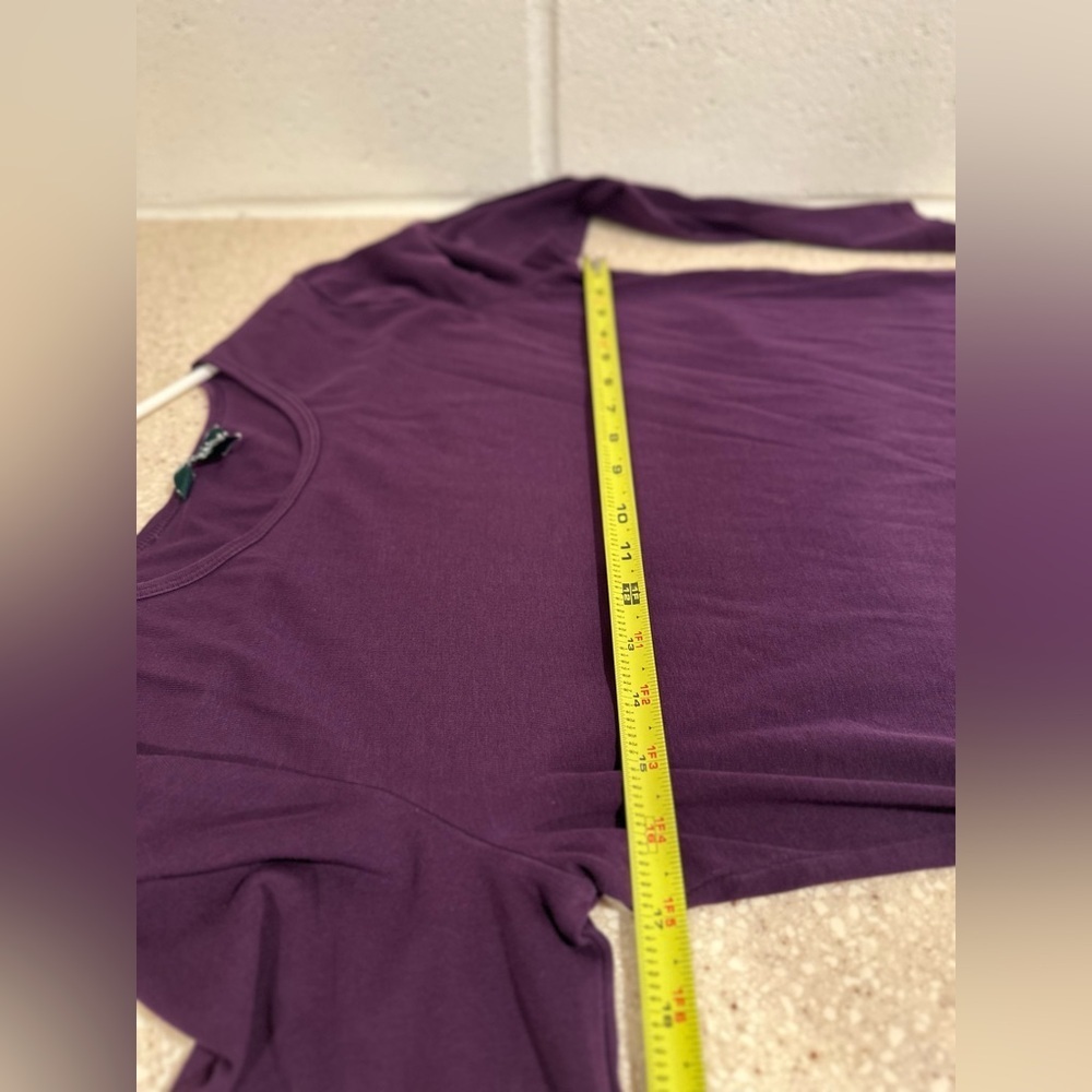 FREE* Lauren Ralph Lauren Purple Long Sleeve Top 93%Cotton Signature Corner L - Picture 12 of 16